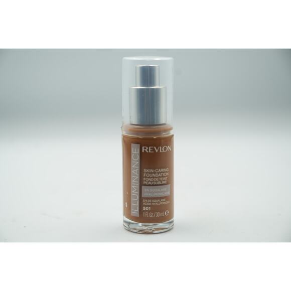 Revlon Illuminance Skin-Caring Foundation 605 + 501 1oz Duo Pack 5% Squalane - Picture 5 of 12